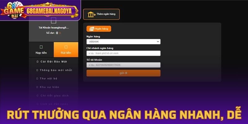 Thực hiện rút thưởng qua ngân hàng nhanh chóng